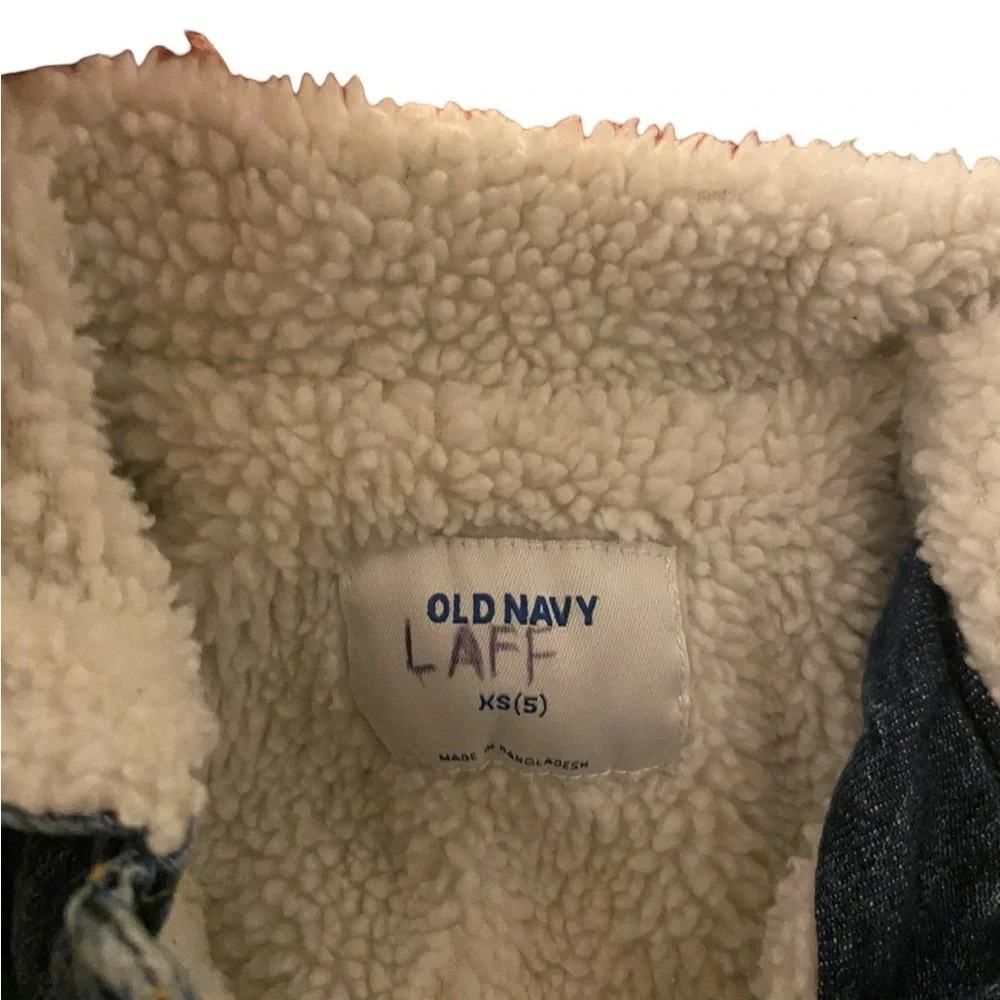 Old Navy Kid’s Sherpa Blue Denim Jean jacket outerwear western cabincore kids